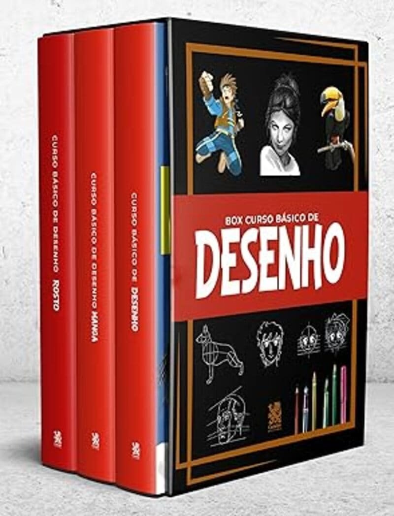 O Melhor Curso Básico de Desenho Box com 3 Livros
